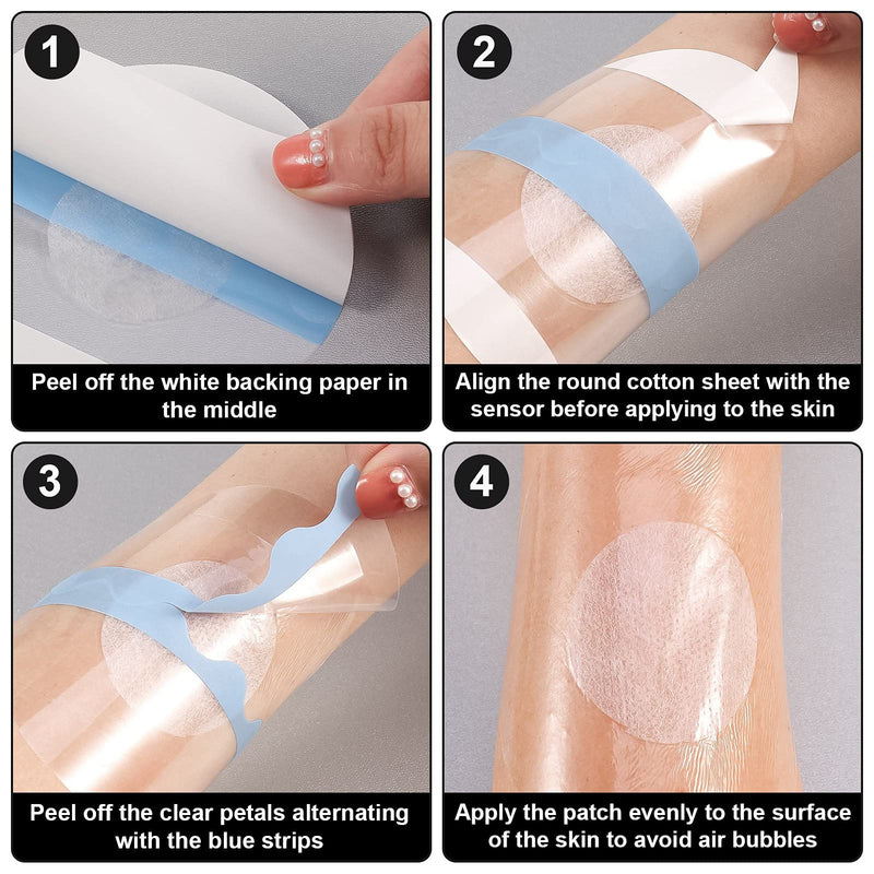 Freestyle Libre Sensor Covers, 50 Pack Waterproof Libre Adhesive Patches Transparent CGM Patches Without Glue - BeesActive Australia