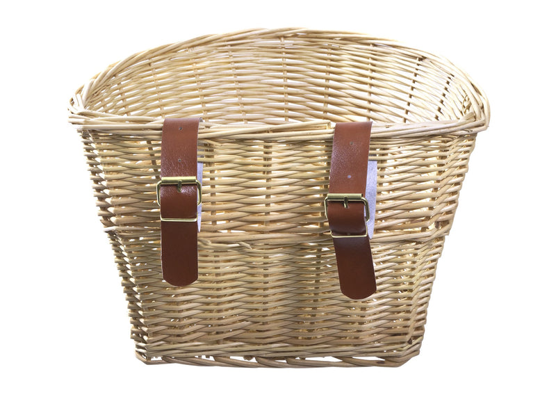 ProSource Wicker Front Handlebar Bike Basket Cargo , light brown, 13 by 9 by 10.5 inches - BeesActive Australia