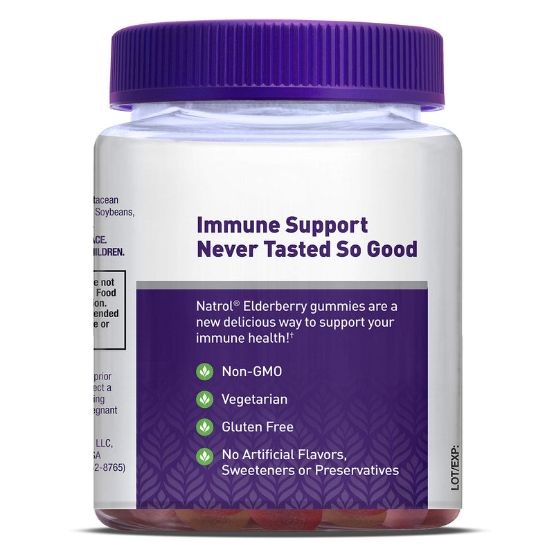 Natrol Elderberry Gummies, with Vitamin C and Zinc, Supplement for Immune Support+, 60 Delicious Gummies - BeesActive Australia