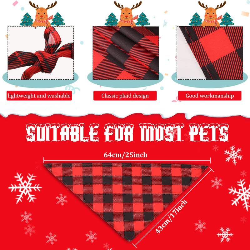 50 Pieces Christmas Dog Bandanas Classic Plaid Dog Bandanas Triangle Scarf Plaid Dog Kerchief for Christmas Pet Costume Accessories Decoration - BeesActive Australia