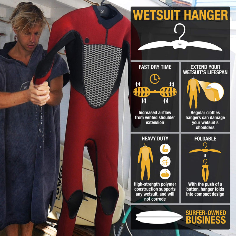 [AUSTRALIA] - Ho Stevie! Wetsuit Hanger - Fast Dry Folding Vented Hanger for Surfing and Scuba Diving Wet Suits Black 