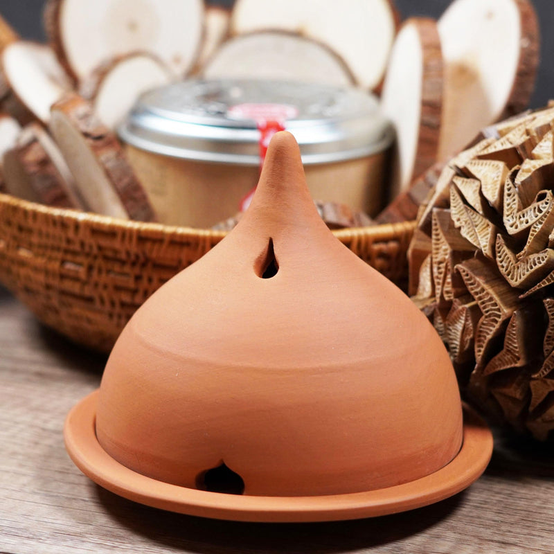 SENTJO Premium 100% Hand-Made Ceramic Incense Burner, Incense Holder, Aromatherapy, Home Decor, Backflow Incense Powder, Cones and Stick, Made in France, (Natural Color) Natural Clay - BeesActive Australia