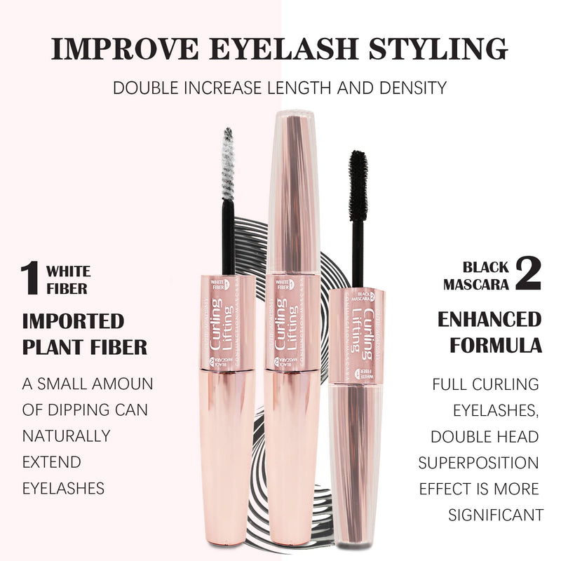 4D Silk Fiber Mascara Black, Voluminous and Waterproof Makeup, Double Extend Lengthening, Smudge-proof Hypoallergenic, (1pack) Transparent - BeesActive Australia