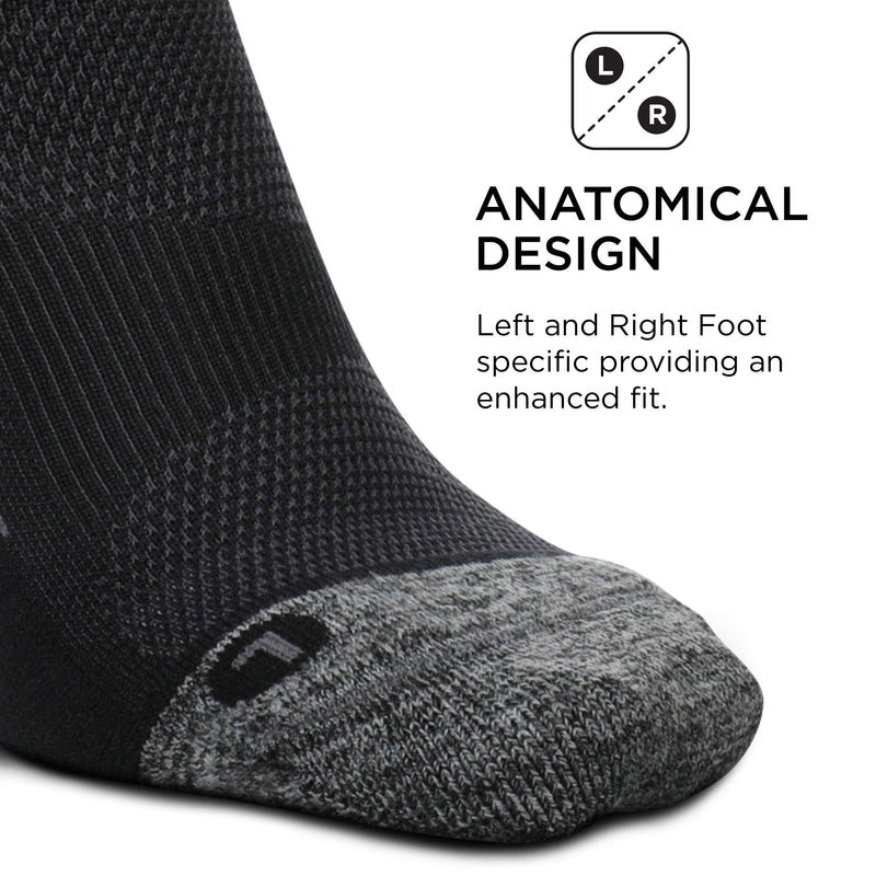 [AUSTRALIA] - Feetures Unisex Elite Light Cushion No Show Tab Sock Solid Large Black 