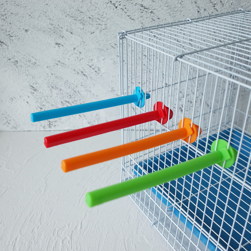 8 Canary Finch Budgie Bird Cage Universal Plastic Stand Perches Holders（5.7 Inches） - BeesActive Australia