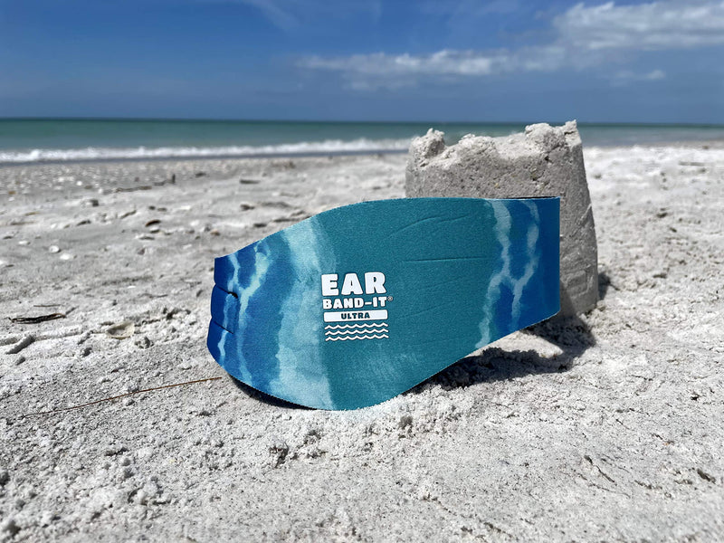 EAR BAND-IT Ultra Tie Dye Swimming Headband – ONLY Swim Ear Band Invented by ENT Doctor – Block Water Secure Earplugs – Kid & Adult Sizes – Recommended Water Protection for Bath, Shower, Pool, Beach Large (ages 9yrs to adult) Blue Tie Dye - BeesActive Australia