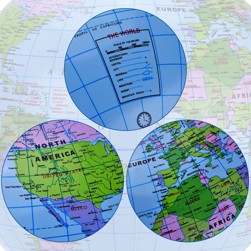 [AUSTRALIA] - Pangda 8 Pack Inflatable Globe PVC World Globe Inflatable Earth Beach Ball for Beach Playing or Teaching, 16 Inch 