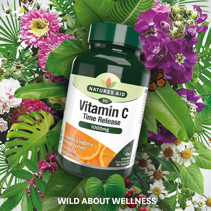 Natures Aid Vitamin C Time Release Citrus Tablets 1000mg Pack of 90 Vitamin C Time Release 1000mg, 90 Tablets - BeesActive Australia