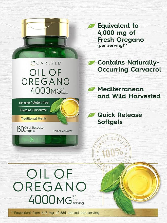 Carlyle Oil Of Oregano 3000 MG 150 Soft Gel - BeesActive Australia