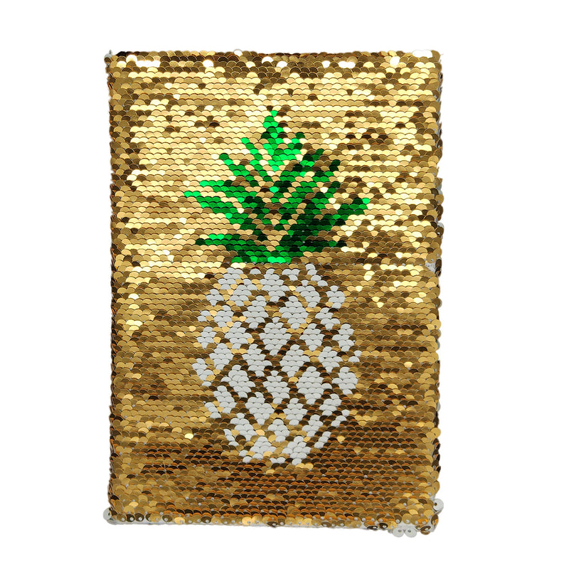 Neasyth Reversible Sequin Notebook Diary, Magic Sequin Office Notebook Mermaid Notepad School Diary for Boys Girls Birthday Festival Gifts A-Pineapple - BeesActive Australia