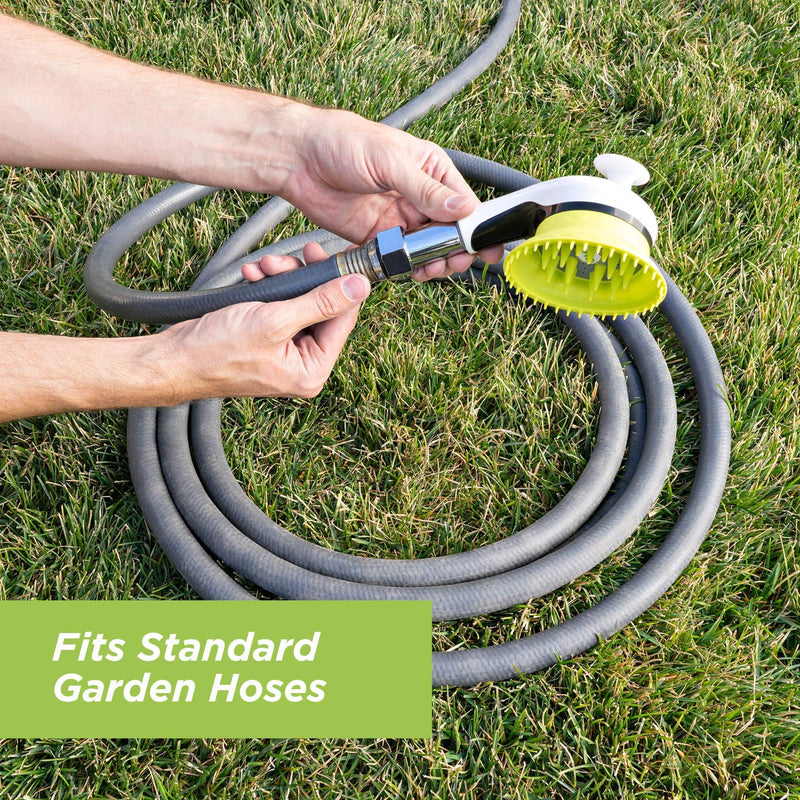 Wondurdog Outdoor Garden Hose Nozzle for Dog Washing with Splash Shield Handle and Rubber Grooming Teeth. Metal Connector and Water Pressure Control. Wash Your Pet. Don’t Get Wet! - BeesActive Australia