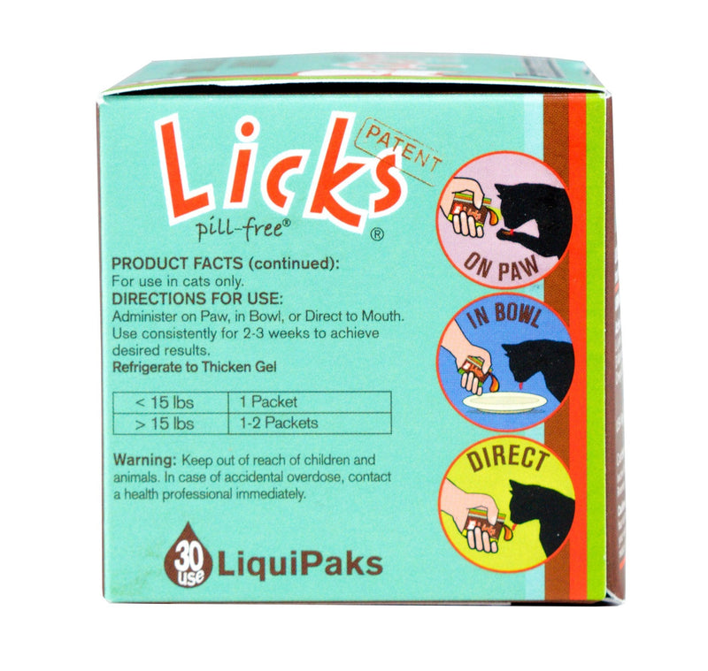 Licks Pill-Free Cat Urinary Tract Care - Cat UTI Care and Prevention Gel Packets - Urinary Tract Infection Supplement for Cats - Omega 3 Fish Oil and L-Lysine Supplement - Gel Packets - 30 Use - BeesActive Australia