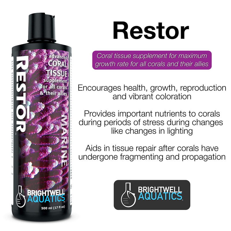 Brightwell Aquatics Restor - Liquid Coral Tissue Nutritional 500-ml - BeesActive Australia