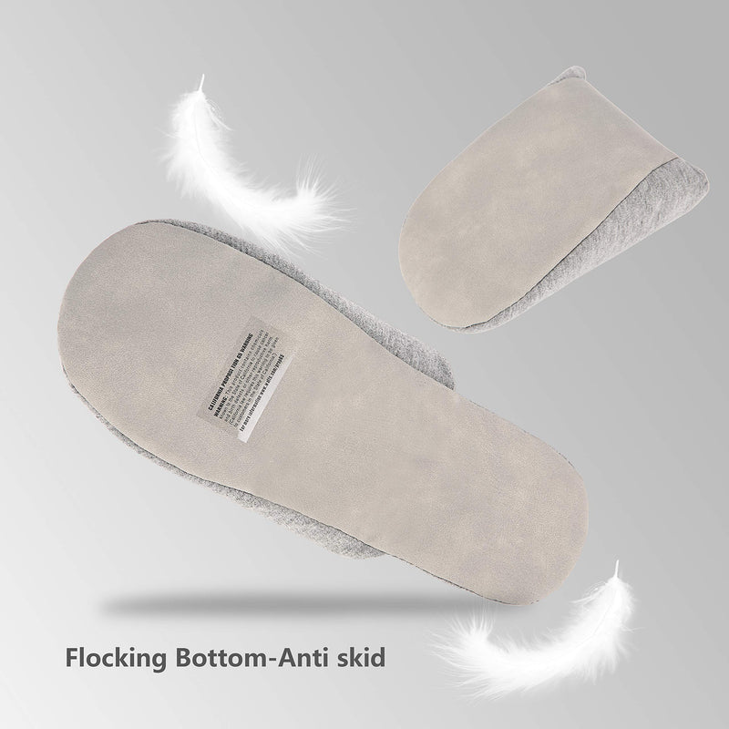 BUXTON Cozy Lightweight and Memory foam Indoor Slippers for Womens and Mens(unisex), Foldable Slippers with Mesh bag-For Home,Travel,Spa and Hotel Small-Medium Women/Small-Medium Men Grey - BeesActive Australia