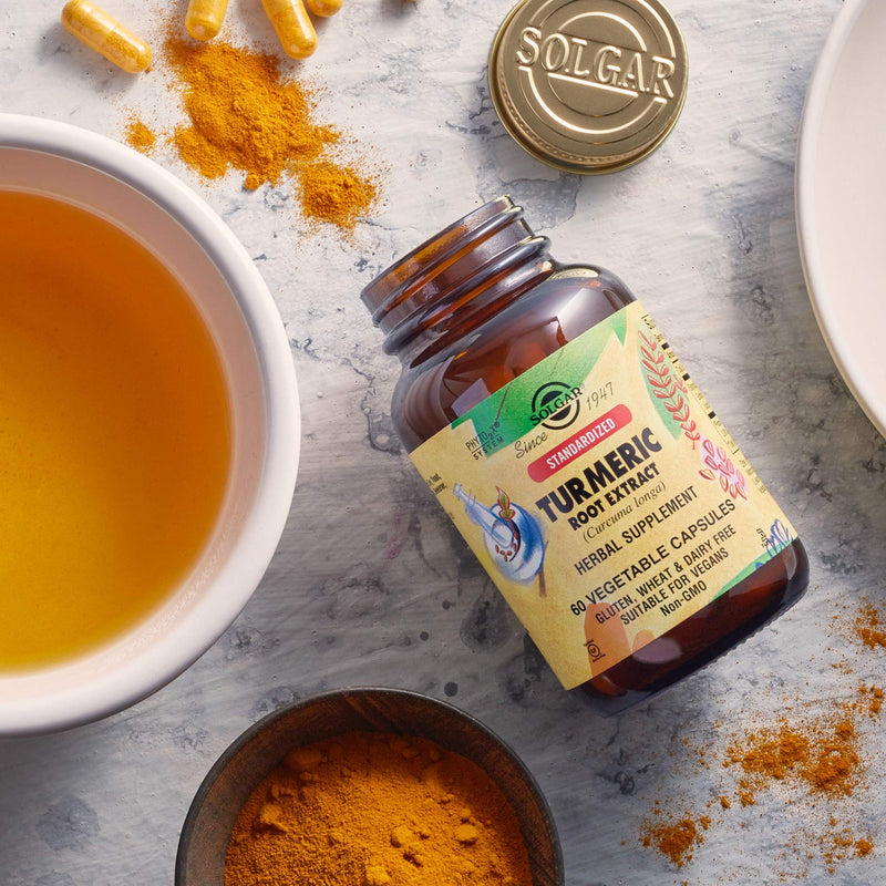 Solgar Turmeric Root Extract Vegetable Capsules - Pack of 60 - Antioxidant Benefits - Vegan and Gluten Free - BeesActive Australia