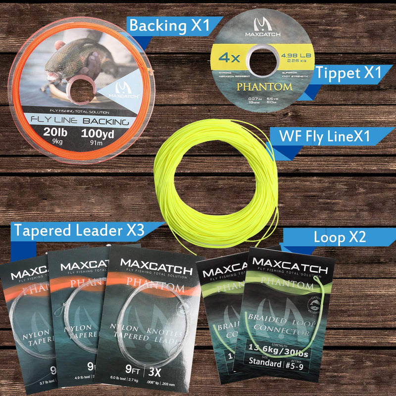 Maxcatch ECO Pre-Loaded Fly Fishing Reel Black 7/8wt & Fly Line Combo WF8F Fluo Yellow - BeesActive Australia