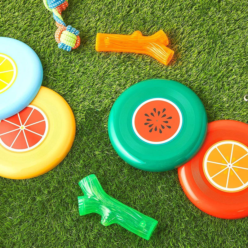 Zodaca Flying Discs Toys for Dogs, Large Pets Fetching Toy for Outdoors (9 in, 8 Pack) - BeesActive Australia