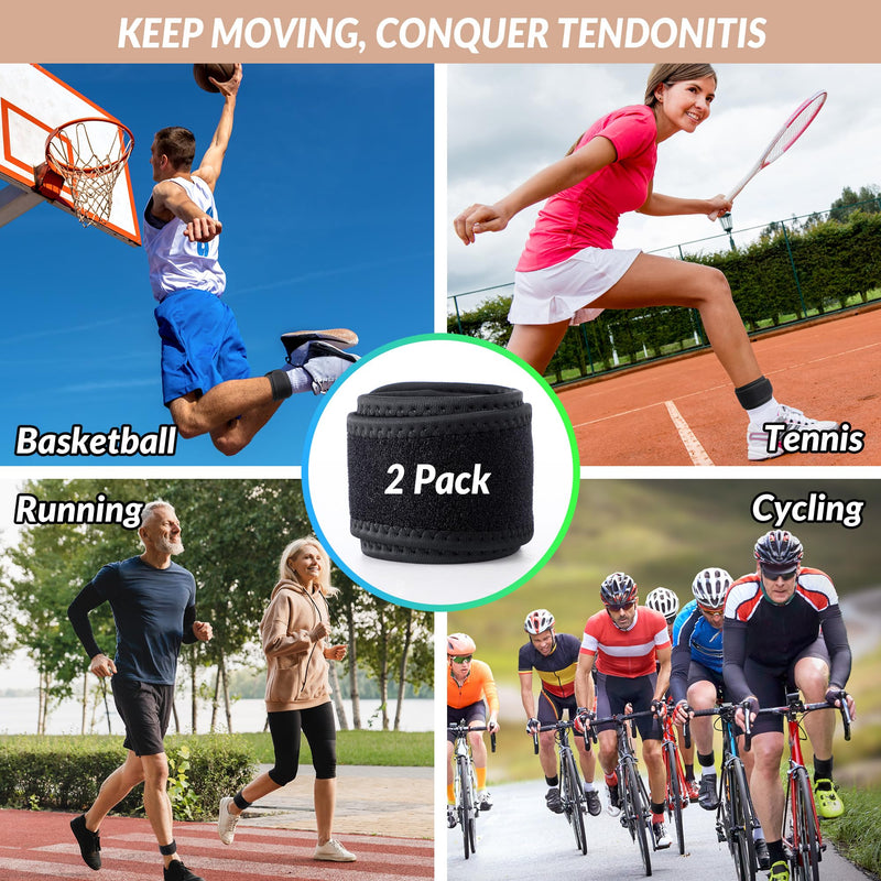 Dreyoo Magnetic Achilles Tendonitis Relief Brace, Adjustable Achilles Strap for Men Women, Achilles Tendon Support Brace to Prevent Achilles Tendonitis Pain, Fit Running Sports Cycling Hiking (2) 2 - BeesActive Australia