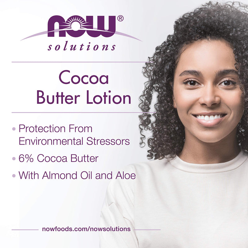 NOW Solutions, Cocoa Butter Lotion for Dry and Flaky Skin, with Aloe Vera, Allatonin and Almond Oil, 8-Ounce - BeesActive Australia