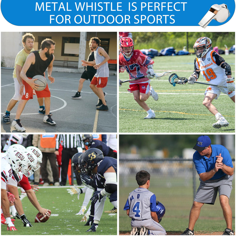Xgunion Whistle 3 Pack Metal Coach Referee Sports Whistles with Lanyard Coach Whistles for Adults Loud Crisp Sound Whistle for Coaches Referees Teachers Officials Adults and Kids - BeesActive Australia