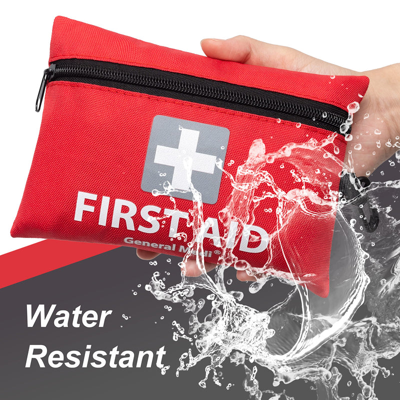 Mini First Aid Kit, 92 Pieces Small First Aid Kit - Includes Emergency Foil Blanket, CPR Respirator, Scissors for Travel, Home, Office, Vehicle, Camping, Workplace & Outdoor (Red) 92 Count (Pack of 1) - BeesActive Australia