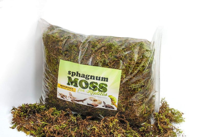 My Happy Snails Reptile Moss - Organic Green Spagnum Moss - Dried Substrate for Terrarium Vivarium Medium Pack - 5 litres / 250 gr / 18 oz - BeesActive Australia