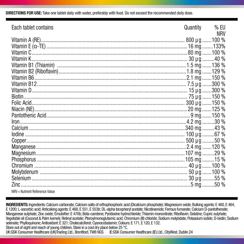 Centrum Women 50+ Multivitamin & Mineral Tablets, 24 essential nutrients including Vitamin D, Complete Multivitamin Tablets, 30 tablets - BeesActive Australia