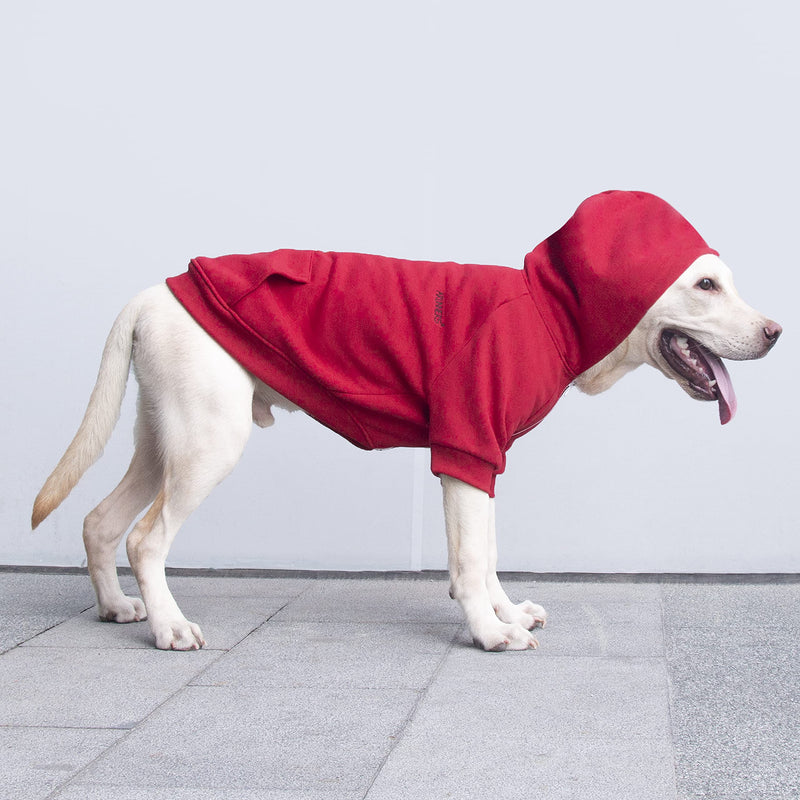 ARUNNERS Large Breeds Dog Hoody Clothes Zip Up Hoodies for Dogs L - 9XL 4X-Large Red - BeesActive Australia
