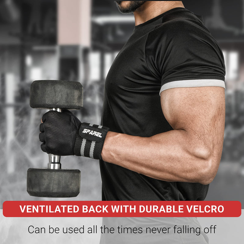 SPAREL Workout Gloves for Men and Women, Weight Lifting Gloves, Gym Gloves for Men, Exercise Gloves with Wrist Support for Weightlifting Training Full Palm Protection for Pull ups Fitness and Rowing Large - BeesActive Australia
