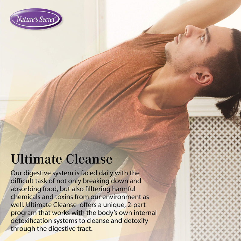 Nature's Secret Ultimate Cleanse 2-Part Total Body Detoxification & Elimination Supports Digestion, Wellness, Colon Health & Regularity - Multi-Herb Digestion & Multi-Fiber Cleanse - 240 Tablets Unflavored 240 Count (Pack of 1) - BeesActive Australia