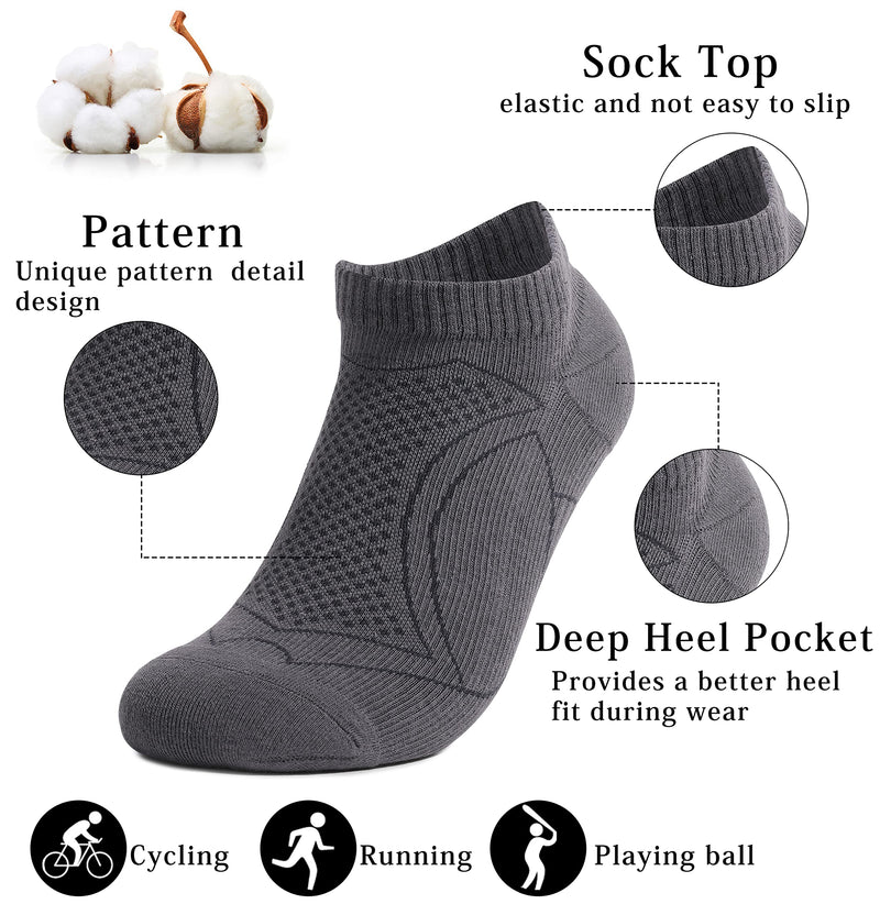 L04AYABY Mens Socks Athletic Low Cut Ankle Socks Compression Socks for Men Running Cushion 6 Pairs 1 A/6pack1 - BeesActive Australia