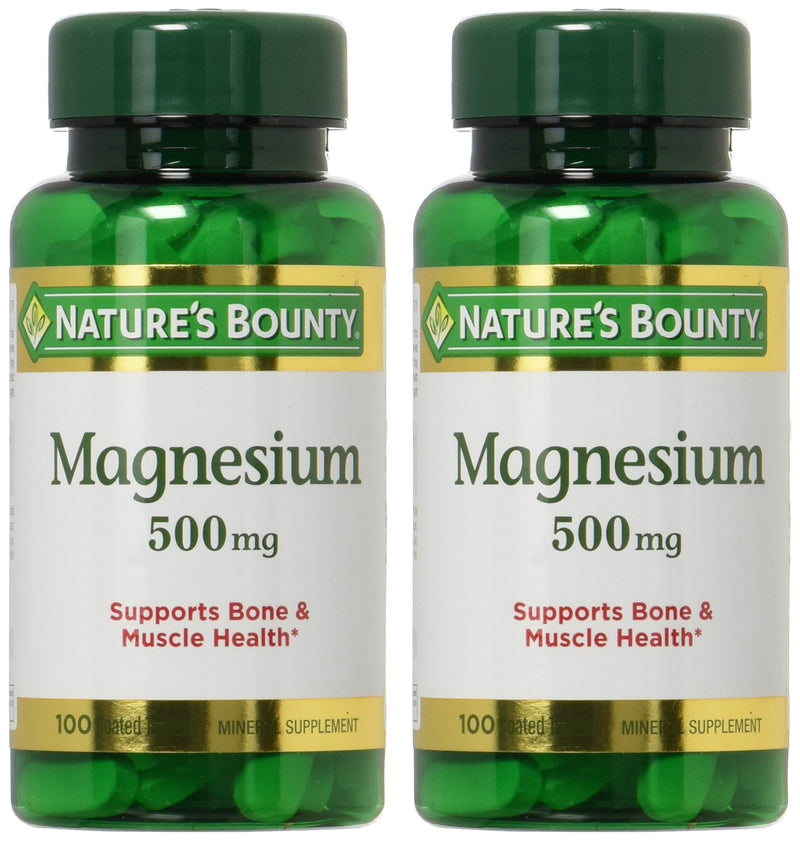 Nature's Bounty Magnesium 500mg, 100 Count, Pack of 2 - BeesActive Australia