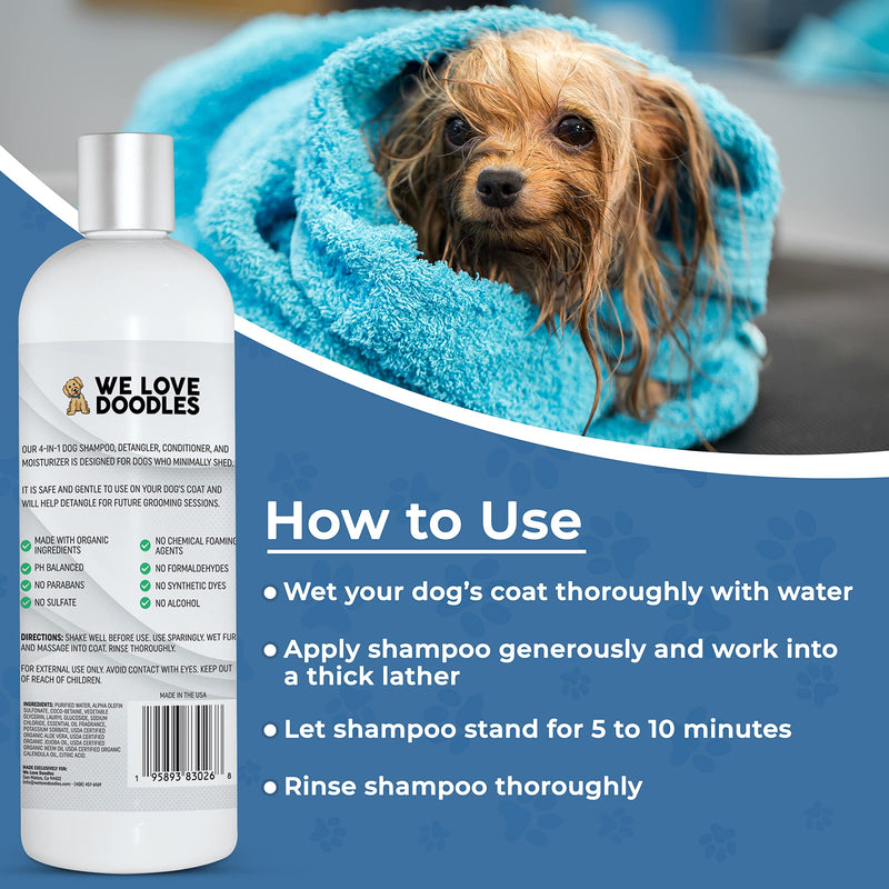 We Love Doodles - Dog Shampoo, Conditioner, and Detangler - Best Shampoo for Goldendoodles and Doodles - Dog Shampoo for Puppies - Grooming, Organic Ingredients, Lavender, Moisturizing, Best Smelling - BeesActive Australia