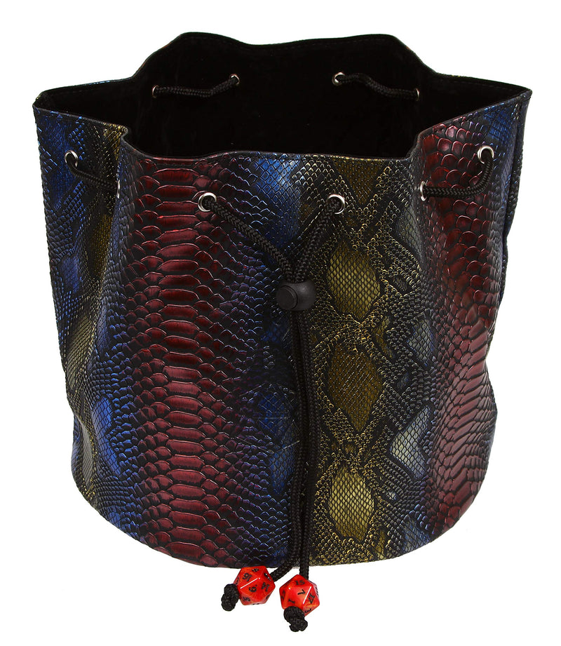 Forged Dice Co. Pouch of The Endless Hoard Dice Bag - Holds Over 1,000 Polyhedral Dice - Dice Storage Bag with Pockets - Perfect for Bulk Dice 7 Storage Sections Rainbow Dragon Skin - BeesActive Australia