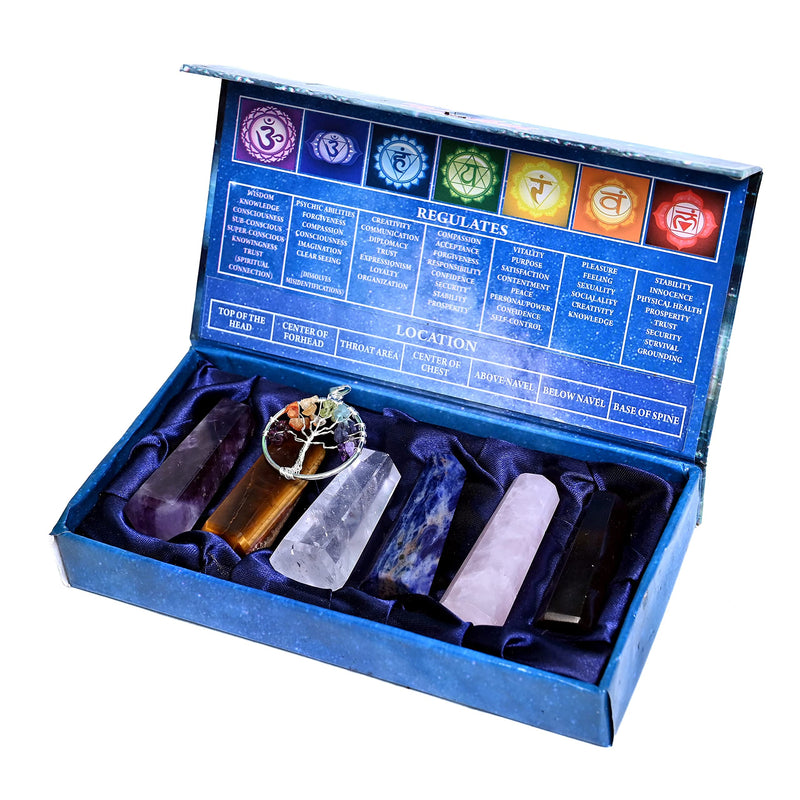 KACHVI Crystals And Gemstones Healing Rose, Clear Quartz, Amethyst, Black, Lapis & Tiger Crystal Meditation Spiritual Gifts For Chakra Money Luck Wands 2.25”-2.50" 6 Faceted Pencil 6 Pc Set Tiger 6 Pcs Set - BeesActive Australia