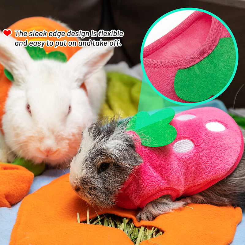IPRAVOCI Guinea Pig Clothes - Plaid Cute Fleece Warm Pet Outfits for Rabbit Bunny Ferrets Chinchillas Kitten Chihuahua, etc. Small Animals - Bow Tie Christmas Holiday Daily Wear Cozy Vest Pet Costume XX-Small pink and orange - BeesActive Australia