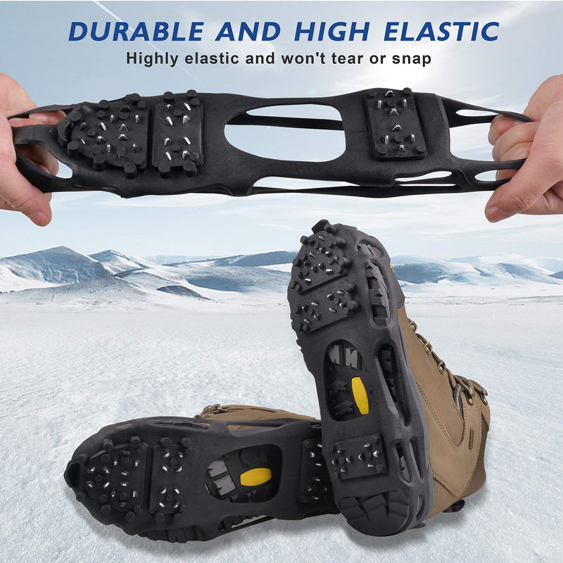 Ice Snow Cleats for Shoes and Boots,Walk Traction Cleats Crampons for Men Women Walking on Ice and Snow Anti Slip 28 Spikes Shoes Ice Traction Cleats 28 Steel with Strap X-Large(10.5-13 men/11.5-14 women) - BeesActive Australia