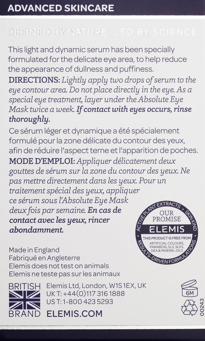 ELEMIS Absolute Eye Serum Lightweight Treatment Serum Hydrates, Refreshes and Helps to Counteract Dullness, Puffiness, and Fine Lines 15 mL - BeesActive Australia