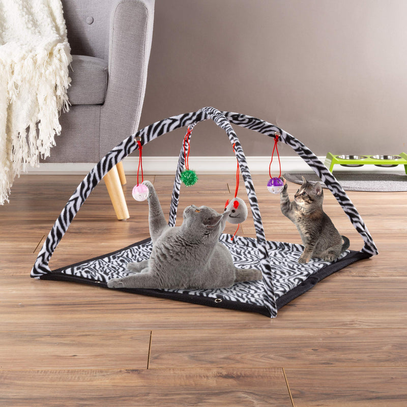 PETMAKER Interactive Cat Toy Rocking Activity Mat Collection - Swing Playing Station with Sisal Scratching Area, Hanging Toy, Rolling Ball for Cats and Kittens - BeesActive Australia