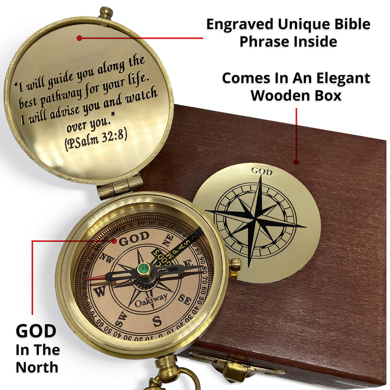 OakiWay Religious Gifts - God's Path Compass - Christian Gifts for Men, Catholic Gifts, Baptism Gifts for Boys, Gifts for Teen Boys, Graduation Gifts, Inspirational Gifts for Woman, Sentimental Gifts - BeesActive Australia