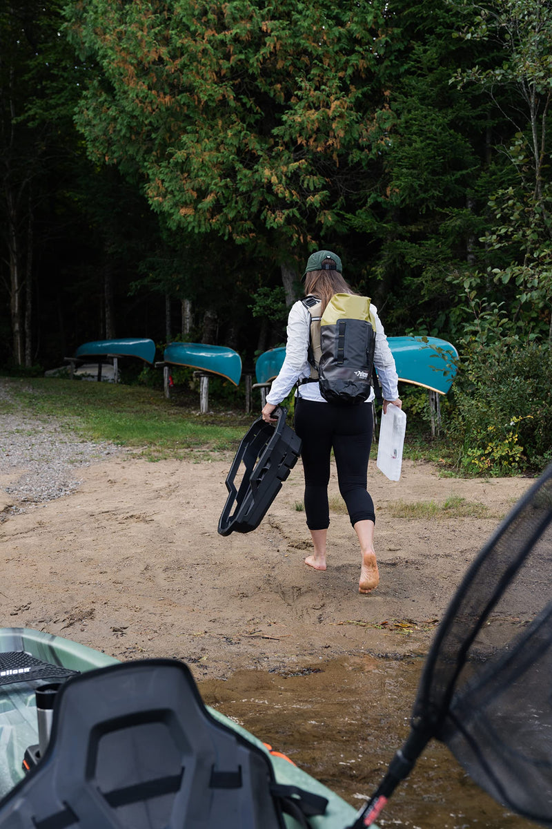 Pelican - ExoDry 20L Medium Drybag - Black - Waterproof - Shoulder Straps - Thick & Lightweight - Roll Top Dry Compression - Keeps Gear Dry for Kayaking, Rafting, Hiking, Fishing - BeesActive Australia