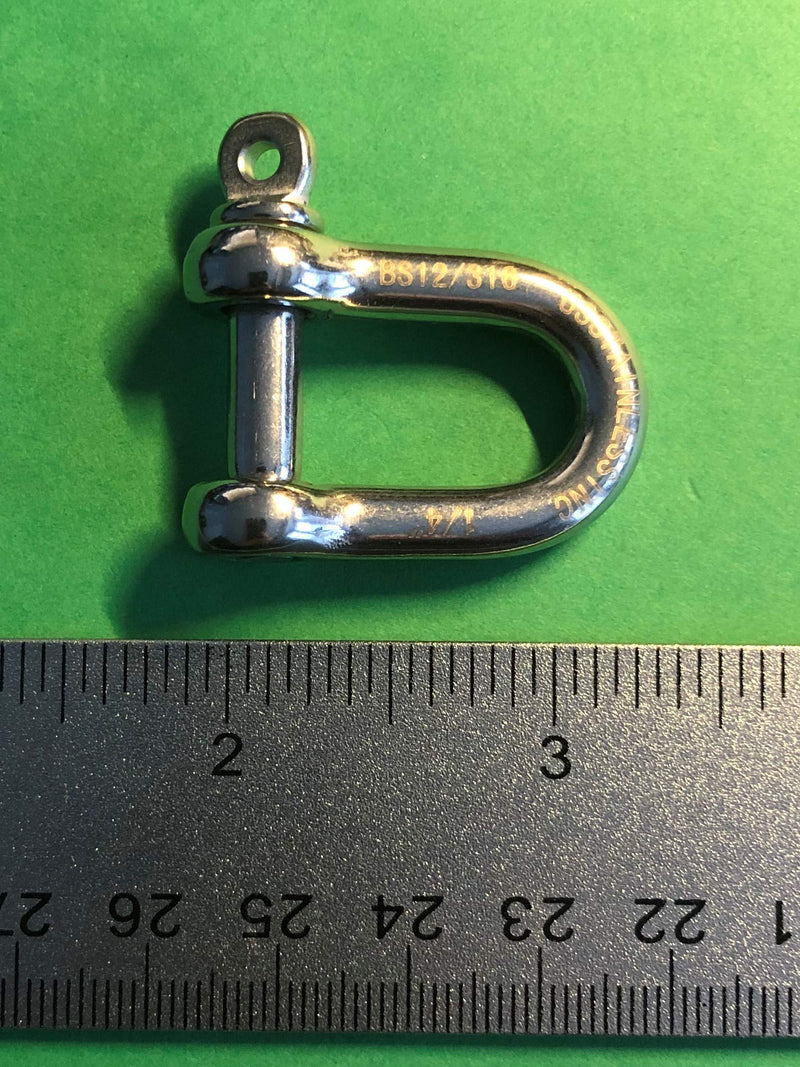 4 Pieces Stainless Steel 316 Forged D Shackle Marine Grade 1/4" (6mm) Dee - BeesActive Australia
