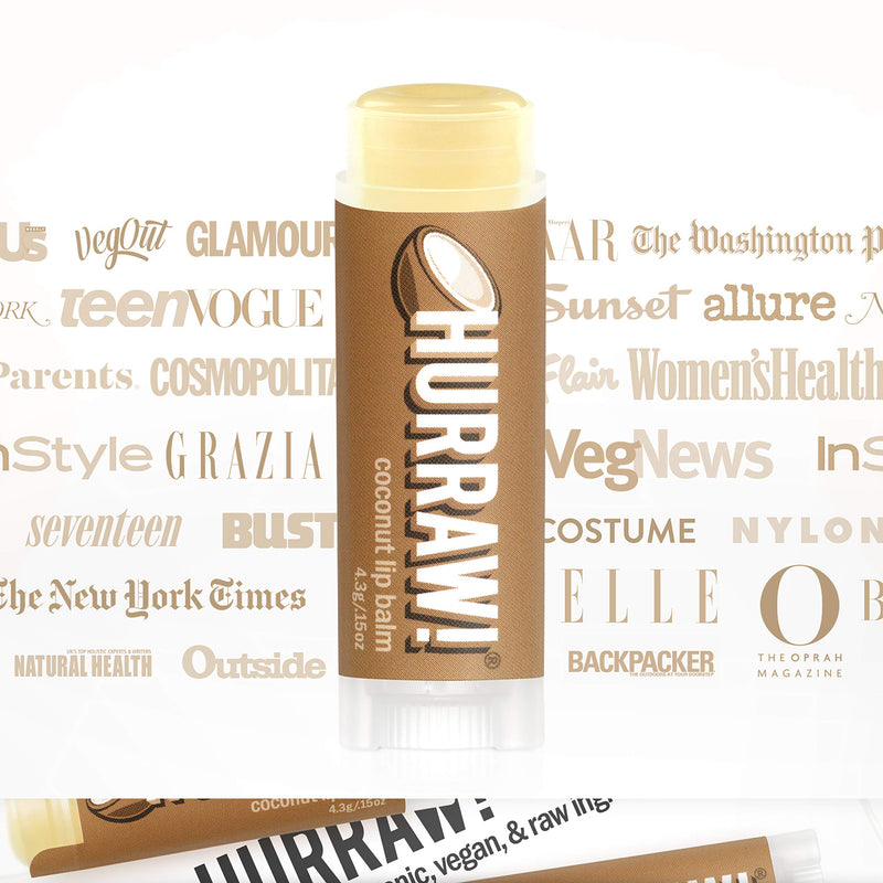Hurraw! Coconut Lip Balm, 5 Pack: Organic, Certified Vegan, Cruelty and Gluten Free. Non-GMO, 100% Natural Ingredients. Bee, Shea, Soy and Palm Free. Made in USA - BeesActive Australia