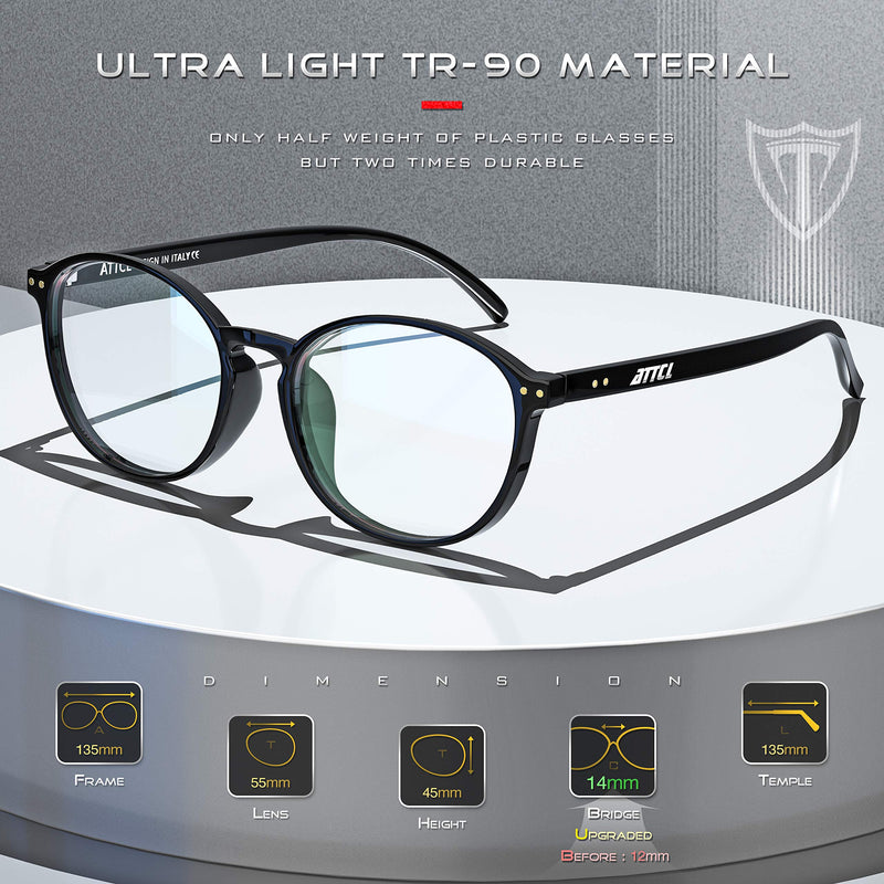 ATTCL Unisex Blue Light Blocking Glasses Women Men for Reduce Headache Anti Eye Fatigue TR90 Frame Black - BeesActive Australia