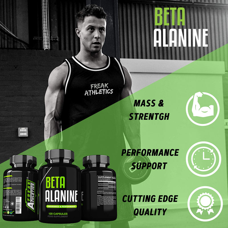 Beta Alanine 750mg Capsules by Freak Athletics - 120 Capsules Premium Beta Alanine Supplement UK Made Suitable for Men & Women - BeesActive Australia