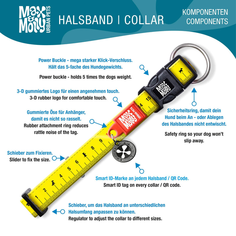 Max & Molly Smart ID Dog Collar with Gotcha! QR Pet Safety Tag and Custom Pet Profile, Soft Padded Neoprene, Waterproof, Machine Washable Collar Dogs Donuts Small - BeesActive Australia