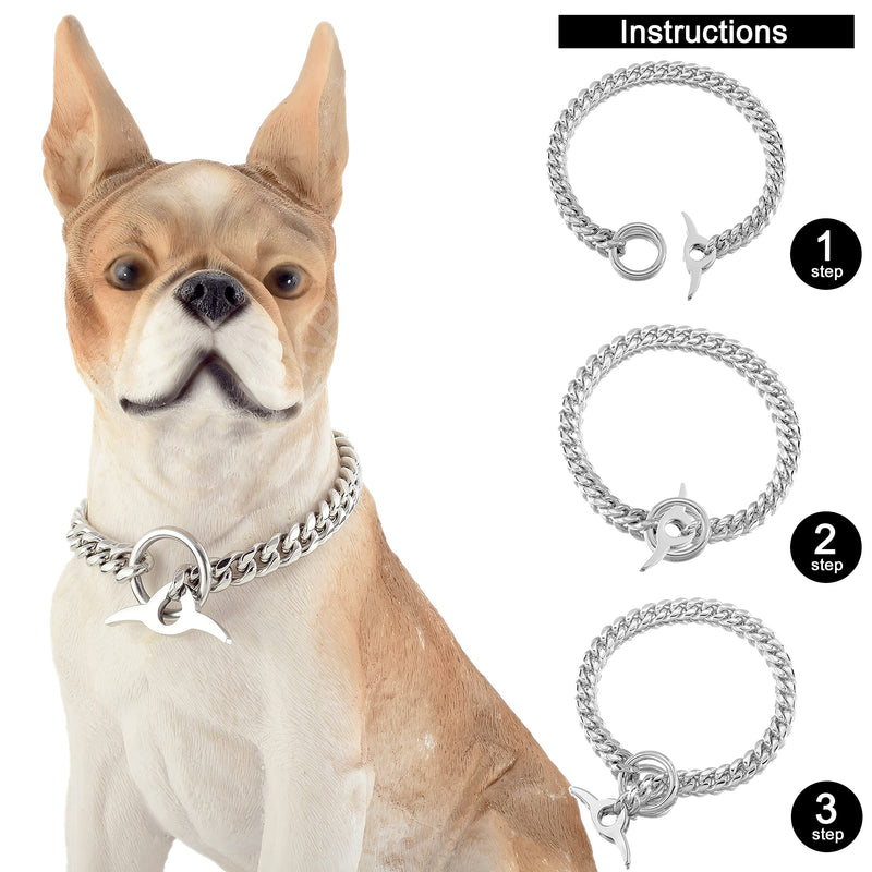 Jewelry Kingdom 1 Dog Chain Collar High Polished Cuban Link Chain 10MM Strong Heavy Duty Chew Proof Adjustable Training Walking Collar with Toggle Clasp and Dog Tag for Small Medium Large Dogs 20"(Fits Neck 16"-19") - BeesActive Australia