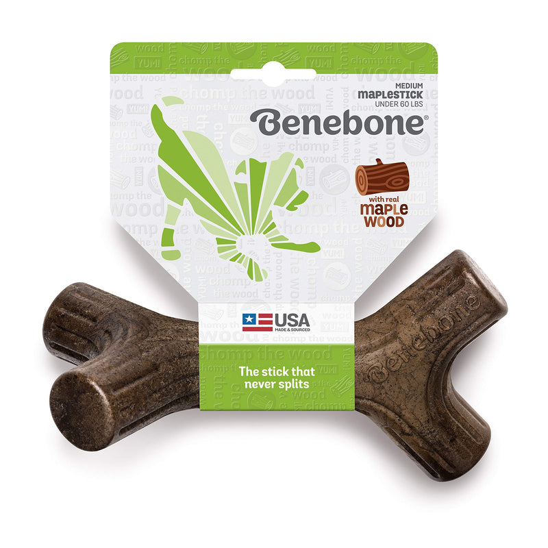 Benebone Maplestick/Bacon Stick Durable Dog Chew Toy for Aggressive Chewers, Made in USA REAL Maple Wood Medium - BeesActive Australia