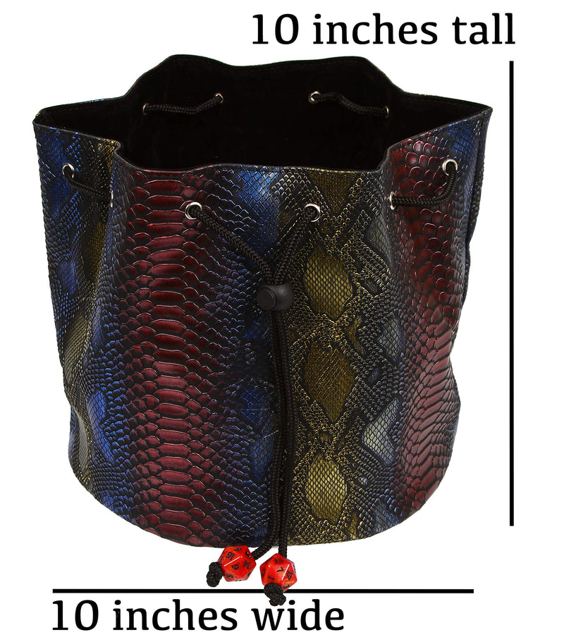 Forged Dice Co. Pouch of The Endless Hoard Dice Bag - Holds Over 1,000 Polyhedral Dice - Dice Storage Bag with Pockets - Perfect for Bulk Dice 7 Storage Sections Rainbow Dragon Skin - BeesActive Australia