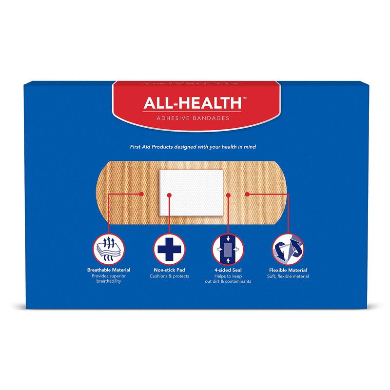 All Health Flexible Fabric Adhesive Bandages, 1 in x 3 in, 100 ct| Flexible Protection for First Aid and Wound Care - BeesActive Australia